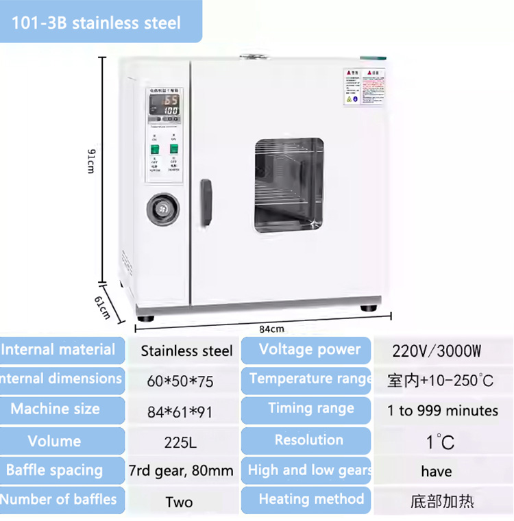 Small drying oven with adjustable temperature
