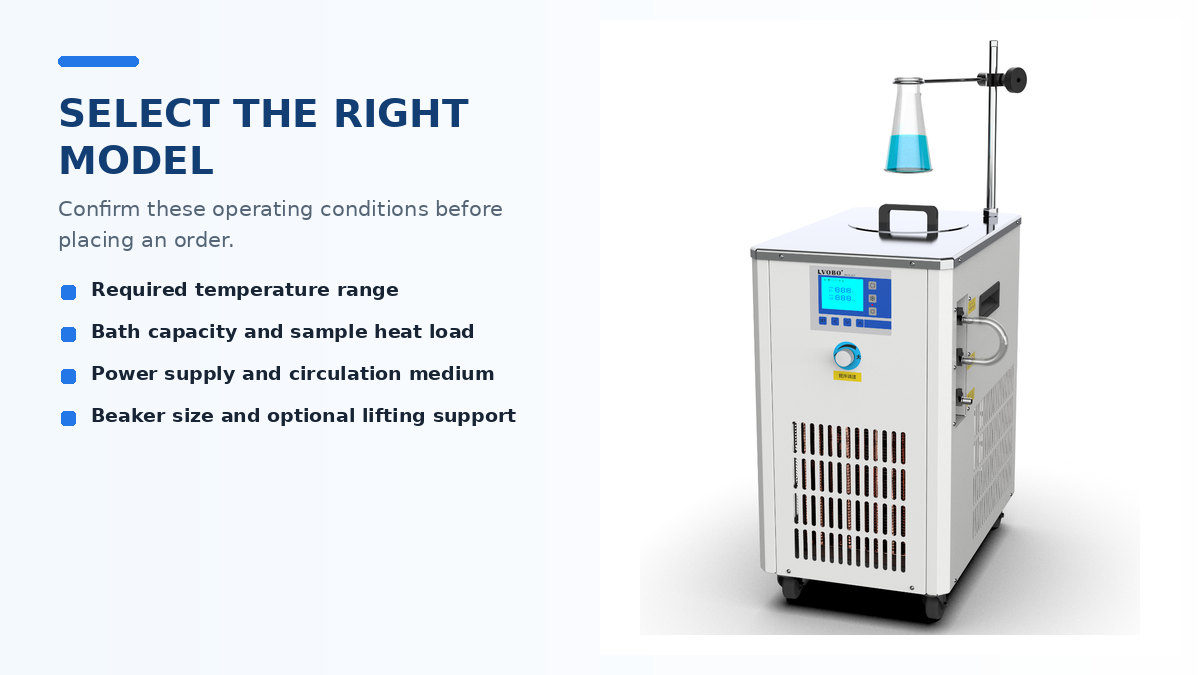 BO-DFY model selection checklist with optional lifting support for beaker use