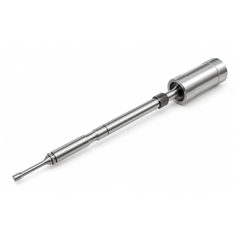 Ultrasonic probe and transducer assembly on a white background