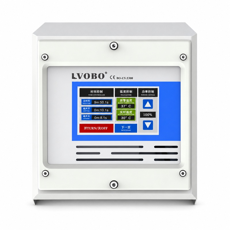 Operator using the original touchscreen control panel on the LVOBO ultrasonic generator